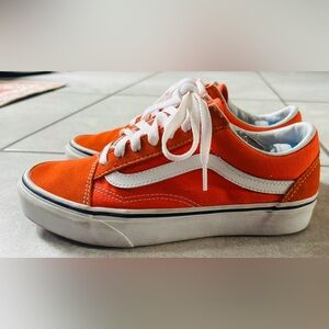 Vans Orange “Old Skool” Low-Top Sneakers